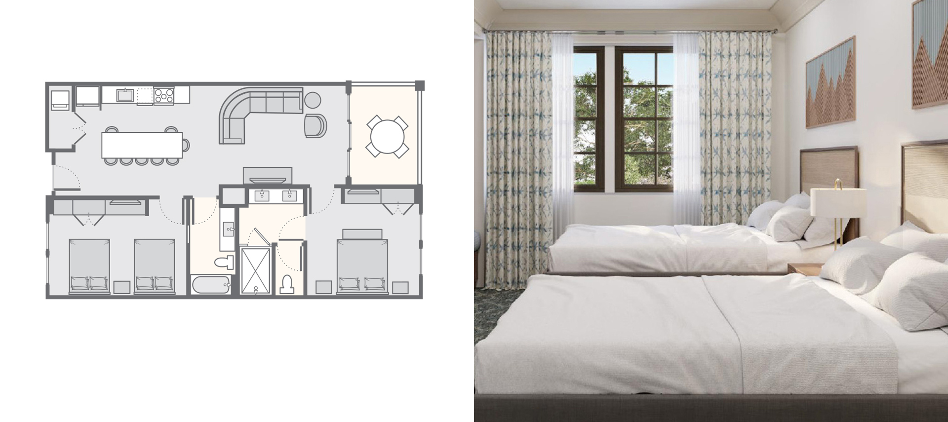 kiosk-MSL-mill-springs-lodge-2-bedroom-double-queens-rendering-floorplan